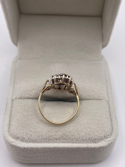 9ct gold ruby and diamond ring
