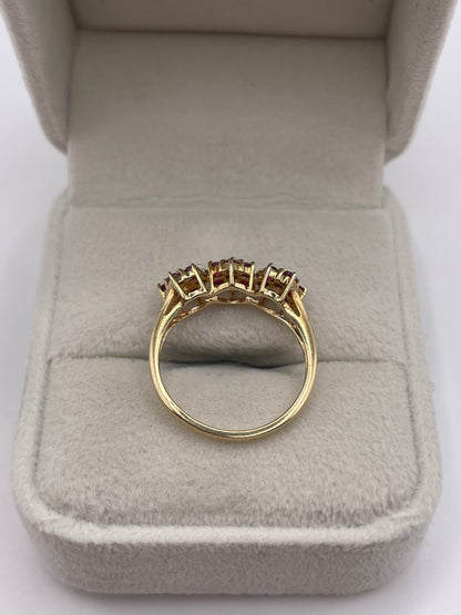 9ct gold ruby and diamond ring