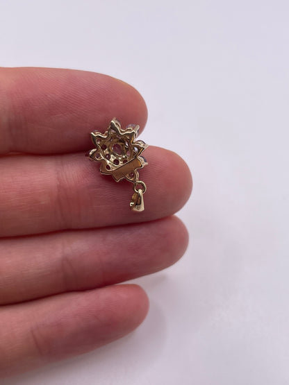 9ct gold tanzanite cluster pendant