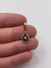 Load image into Gallery viewer, 9ct gold sapphire and diamond pendant
