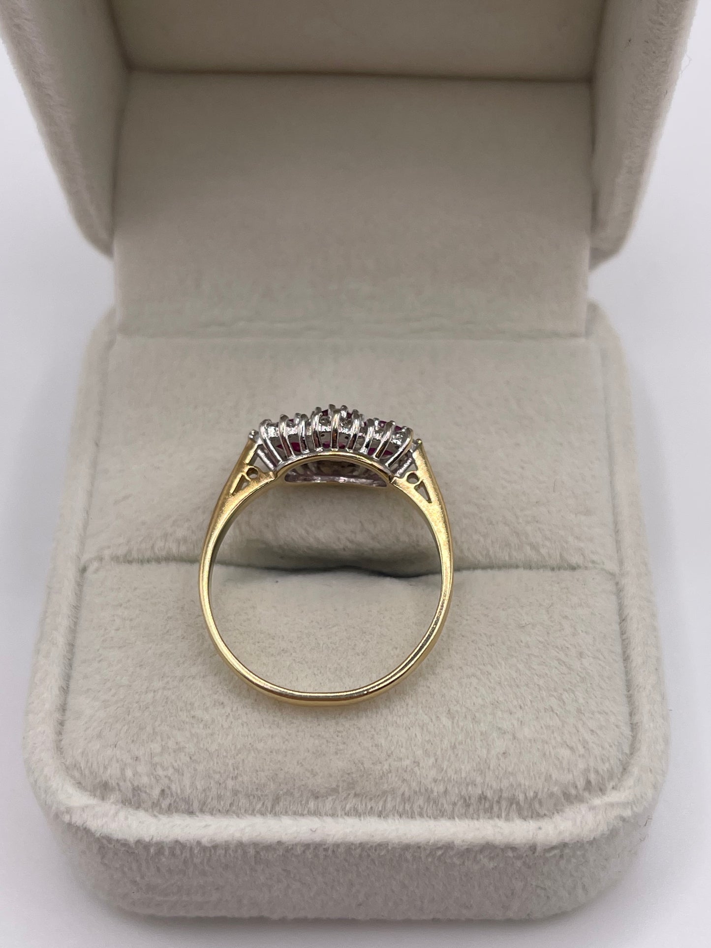 9ct gold ruby and diamond ring