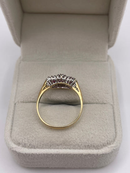 9ct gold ruby and diamond ring