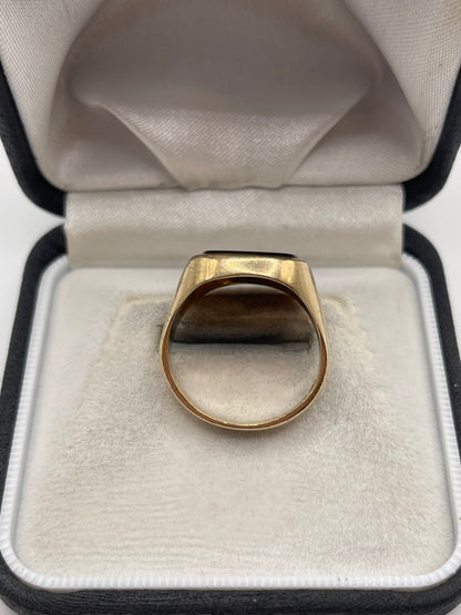 9ct gold onyx and diamond ring