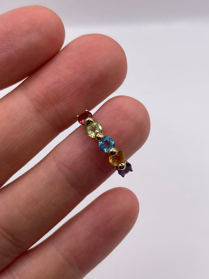 9ct gold multi gemstone ring