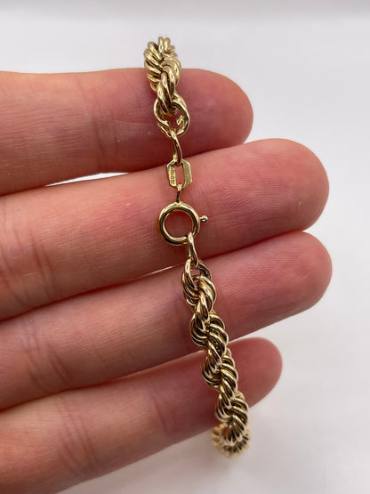 9ct gold rope bracelet
