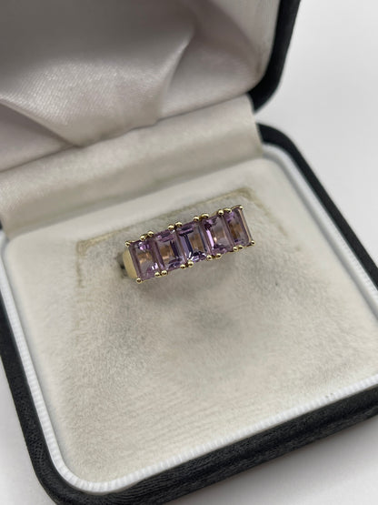 9ct gold amethyst ring