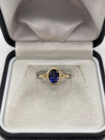 9ct gold iolite ring