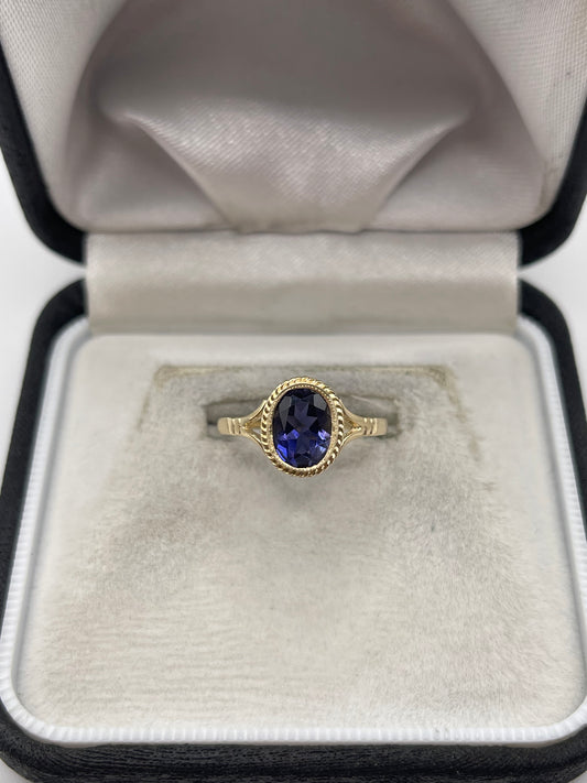 9ct gold iolite ring
