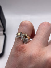 Load image into Gallery viewer, 9ct gold diamond charm ring
