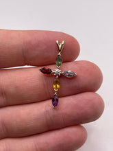 Load image into Gallery viewer, 9ct gold multi gemstone cross pendant
