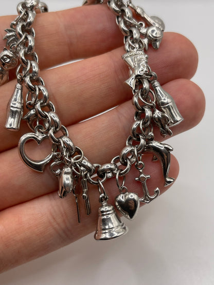 9ct white gold charm bracelet