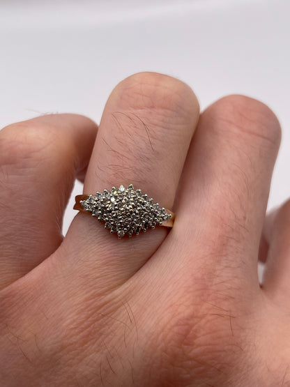 9ct gold diamond cluster ring