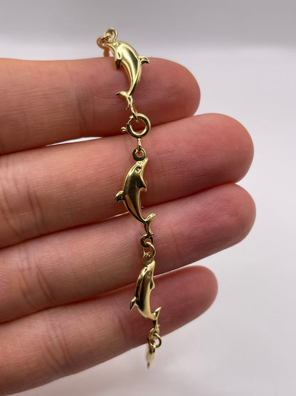 9ct gold dolphin bracelet
