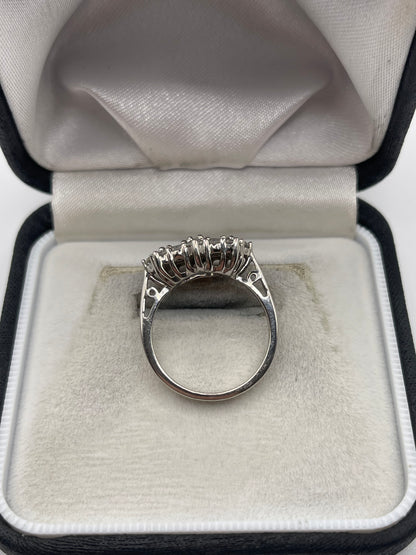 18ct white gold diamond cluster ring