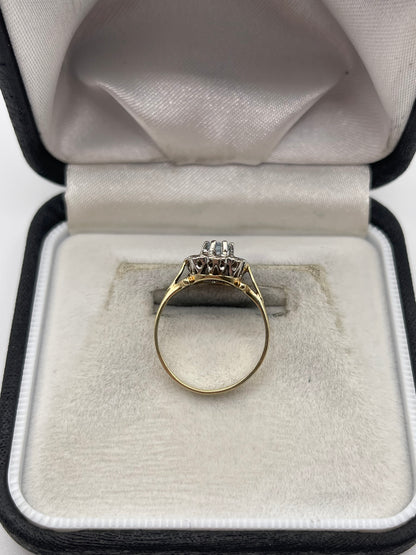 9ct gold topaz and diamond ring