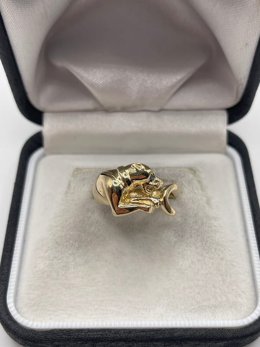 9ct gold sapphire panther ring