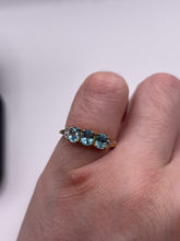 Load image into Gallery viewer, 9ct gold blue zircon ring
