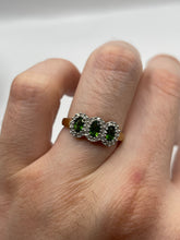 Load image into Gallery viewer, 9ct gold diopside and diamond ring
