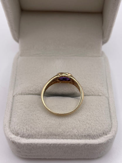9ct gold amethyst ring