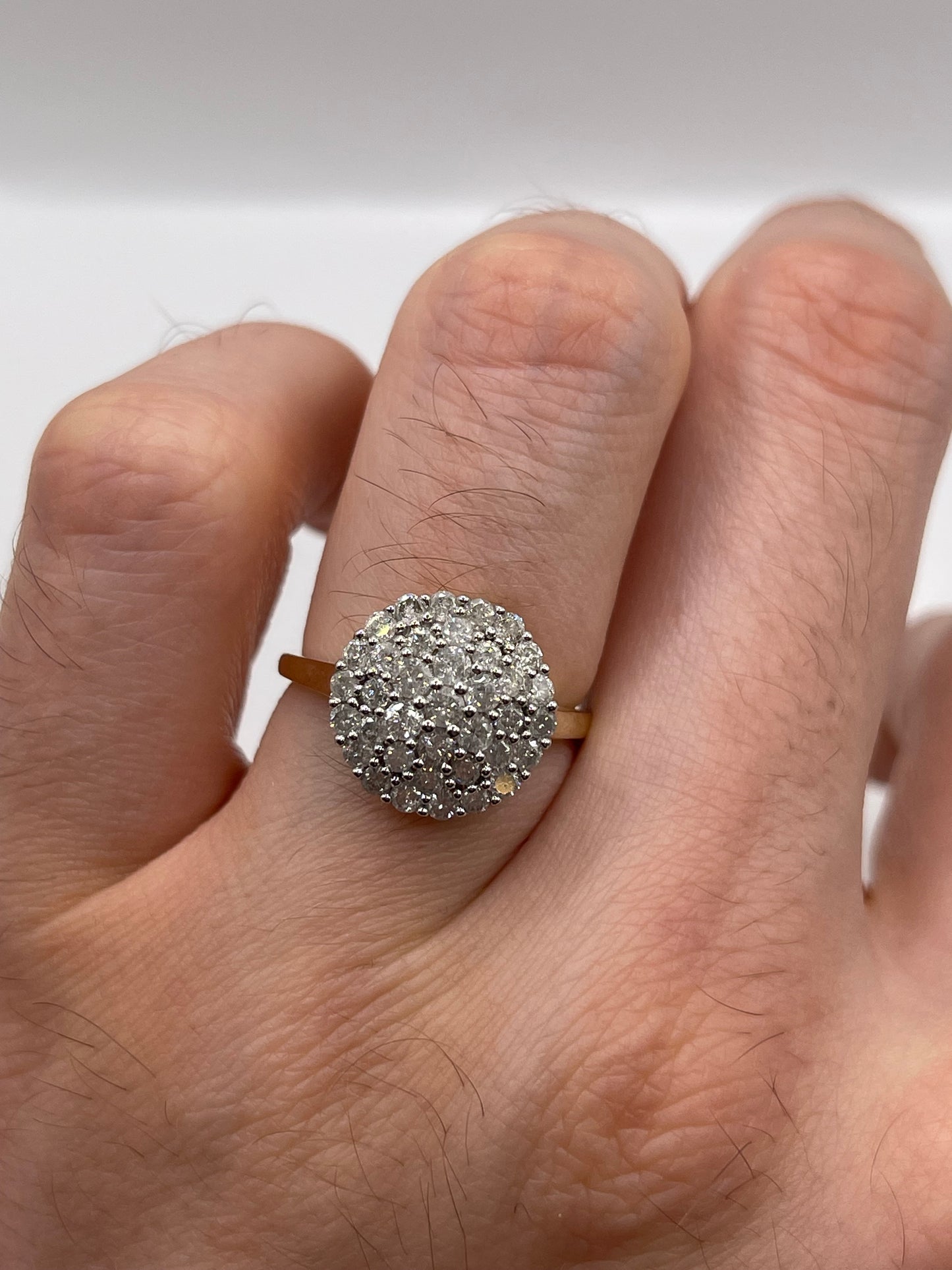 9ct gold diamond cluster ring