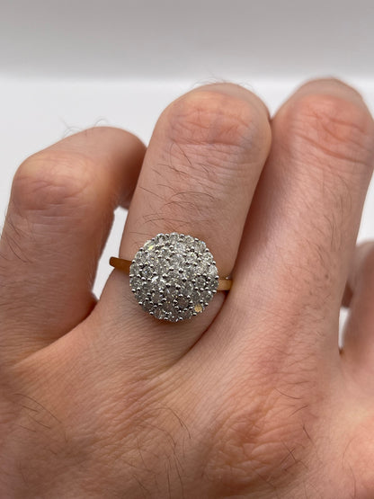 9ct gold diamond cluster ring
