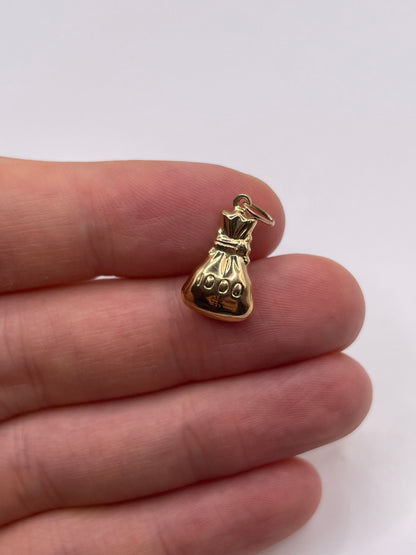 9ct gold money bag charm