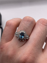 Load image into Gallery viewer, 9ct gold blue topaz and diamond ring
