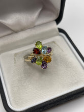 Load image into Gallery viewer, 9ct gold multi gemstone ring
