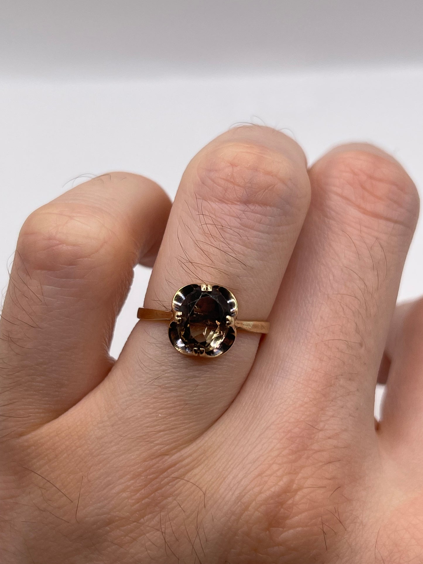 9ct gold Smokey quartz ring