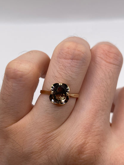 9ct gold Smokey quartz ring