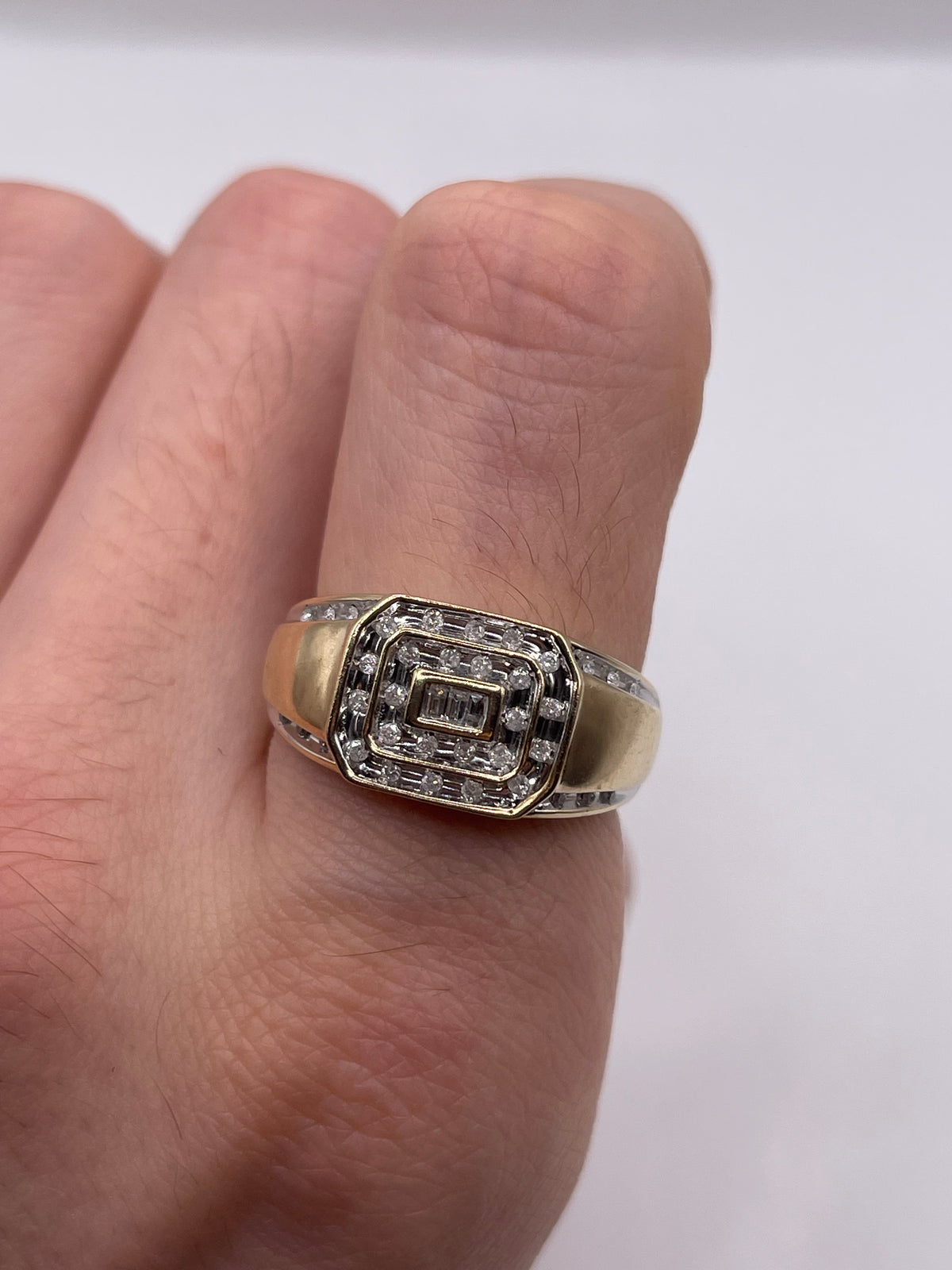 9ct gold diamond signet ring