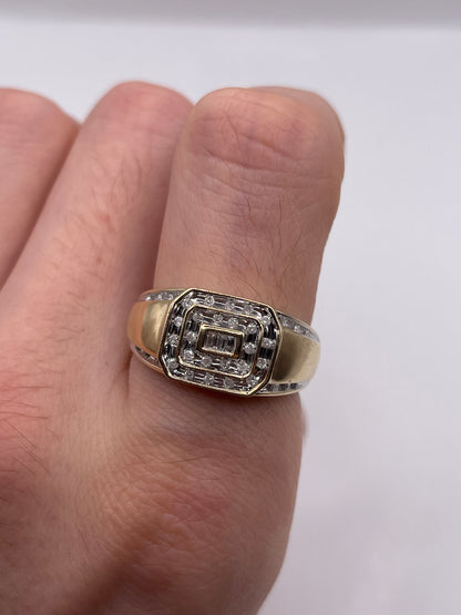 9ct gold diamond signet ring