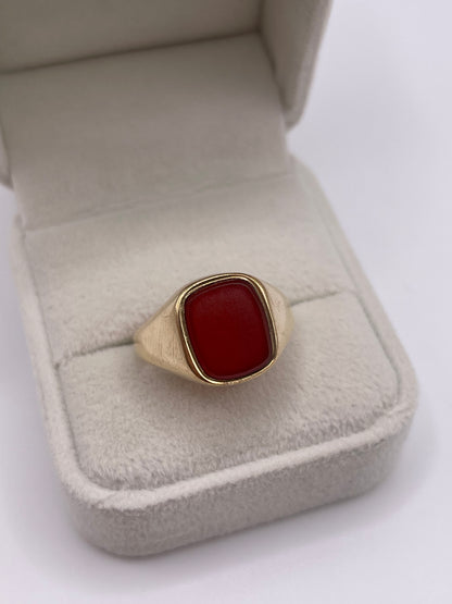 9ct gold carnelian signet ring