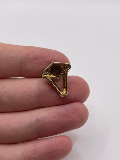 9ct gold quartz and diamond pendant