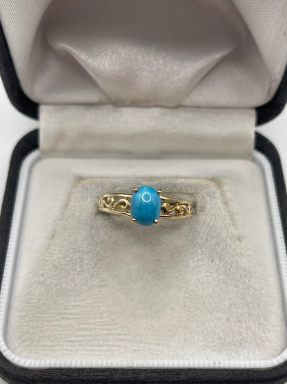 9ct gold turquoise ring