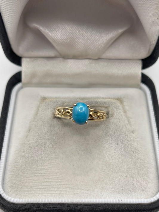 9ct gold turquoise ring