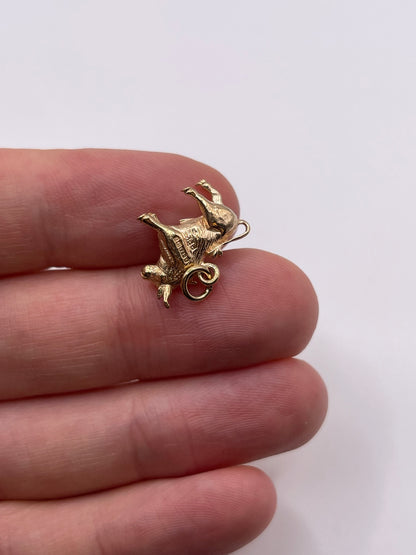 9ct gold bull charm