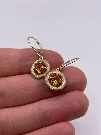 9ct gold citrine earrings