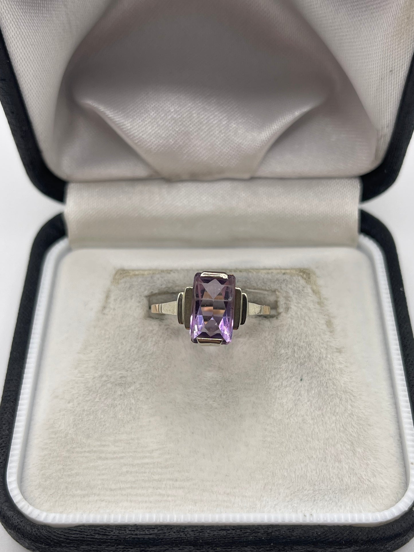 9ct two tone amethyst ring
