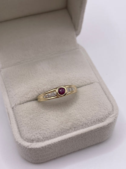 9ct gold ruby and diamond ring