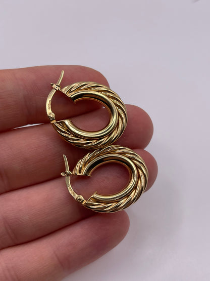 9ct gold creole earrings