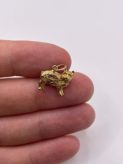 9ct gold cat charm