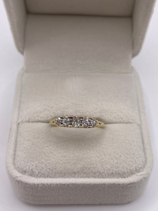 Antique 18ct gold old cut diamond ring