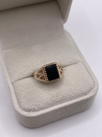 9ct gold onyx signet ring