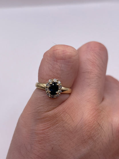9ct gold sapphire and diamond ring