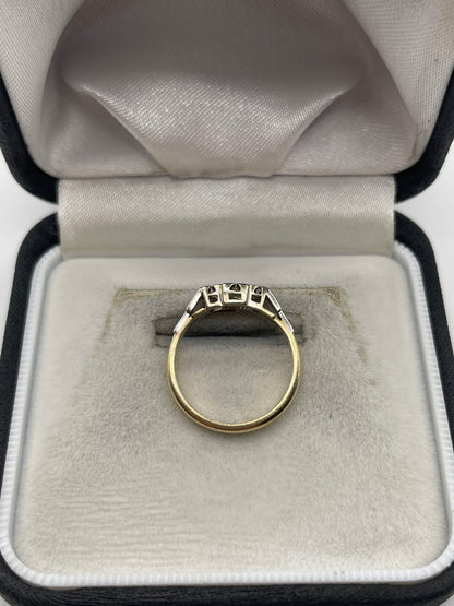 9ct gold platinum diamond ring