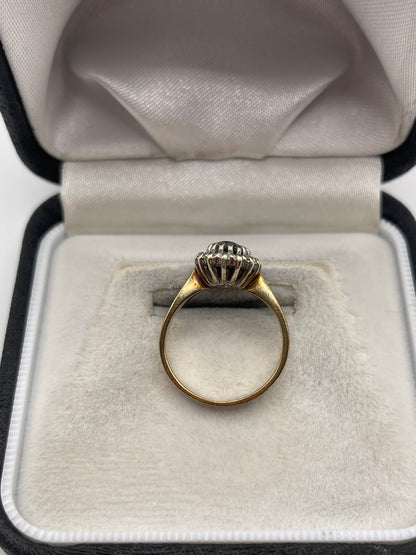 9ct gold topaz and diamond ring