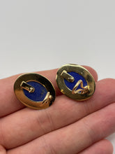 Load image into Gallery viewer, 14ct gold lapis lazuli earrings
