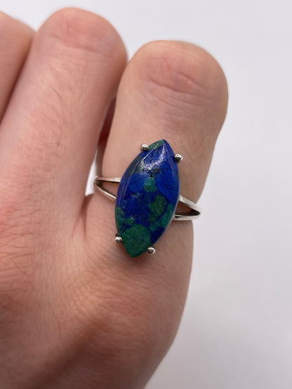 Silver gemstone ring