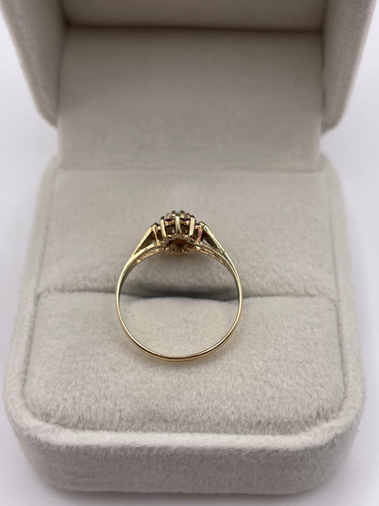 9ct gold opal and ruby ring